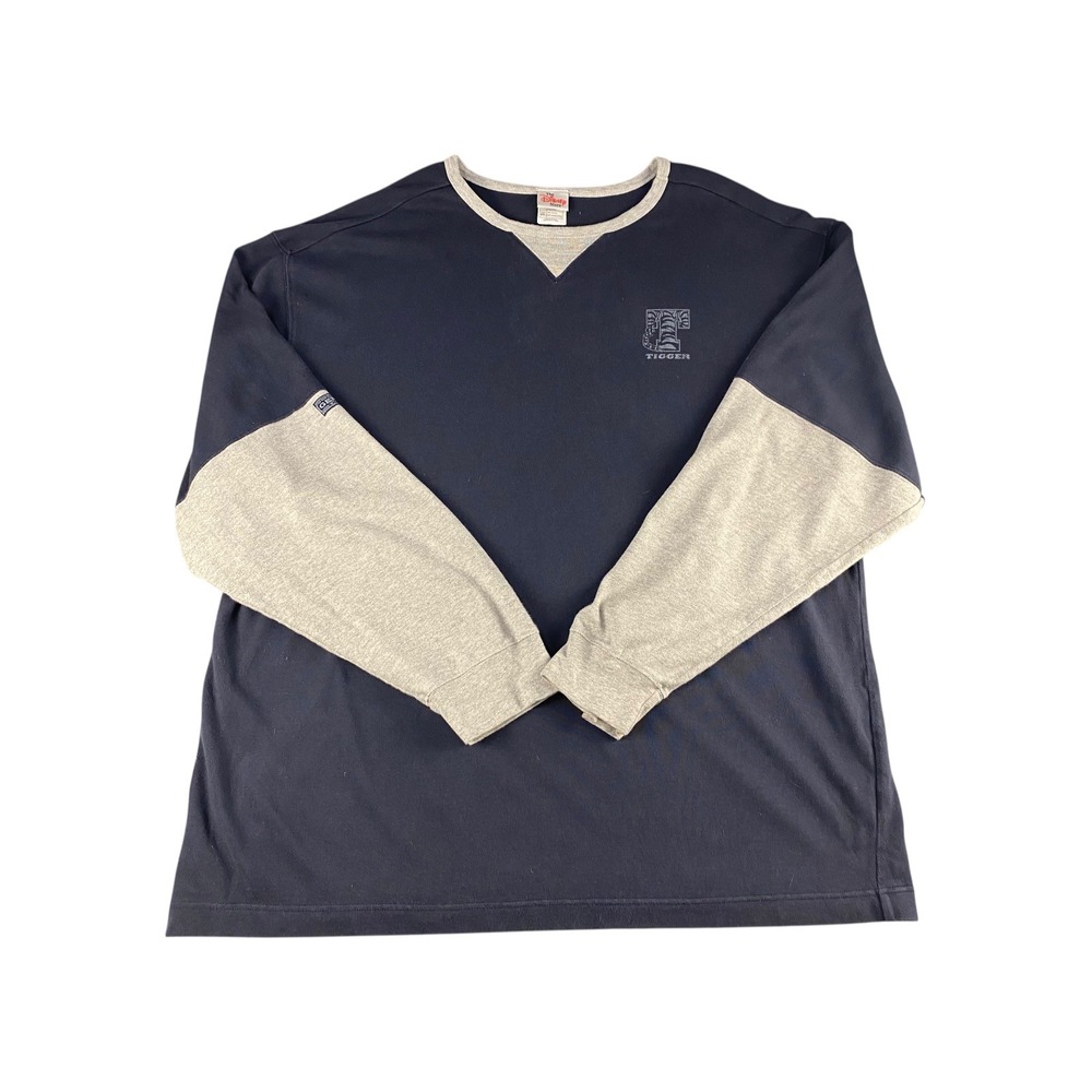 Disney Tigger Long Sleeve T‎ Shirt Mens XXL Navy Gray Graphic Tee